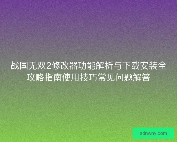 战国无双2修改器功能解析与下载安装全攻略指南使用技巧常见问题解答 战国无双2修改器功能解析与下载安装全攻略指南使用技巧常见问题解答